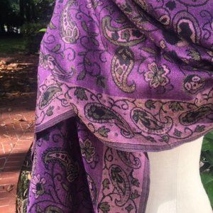 Rich Purple Pasiley PASHMINA Scarf Wrap 74" x 28"